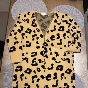 Long leopard print sweater